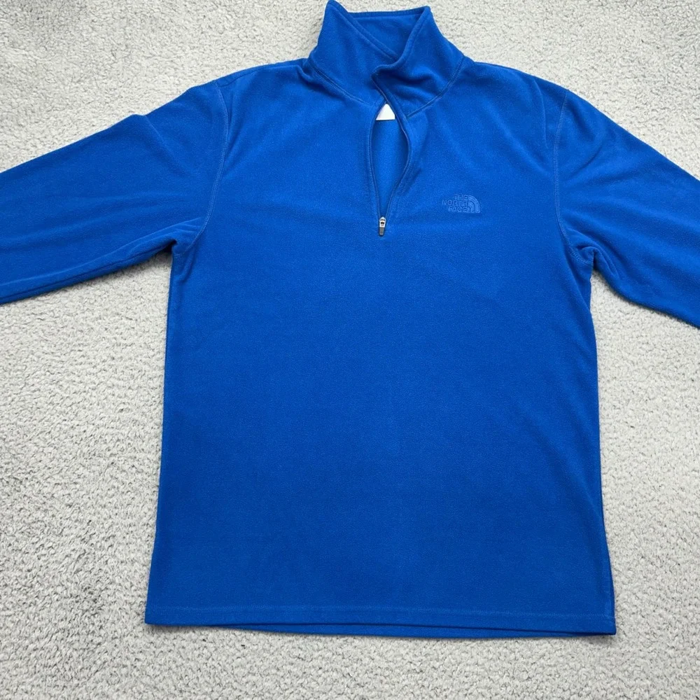 The North Face ALDO Mens Small Blue 1/4 Zip L/S Polyester Fleece Pullover TKA100
